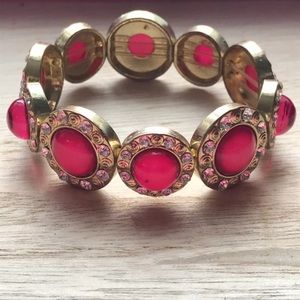 Pink and Gold Stretch Bracelet